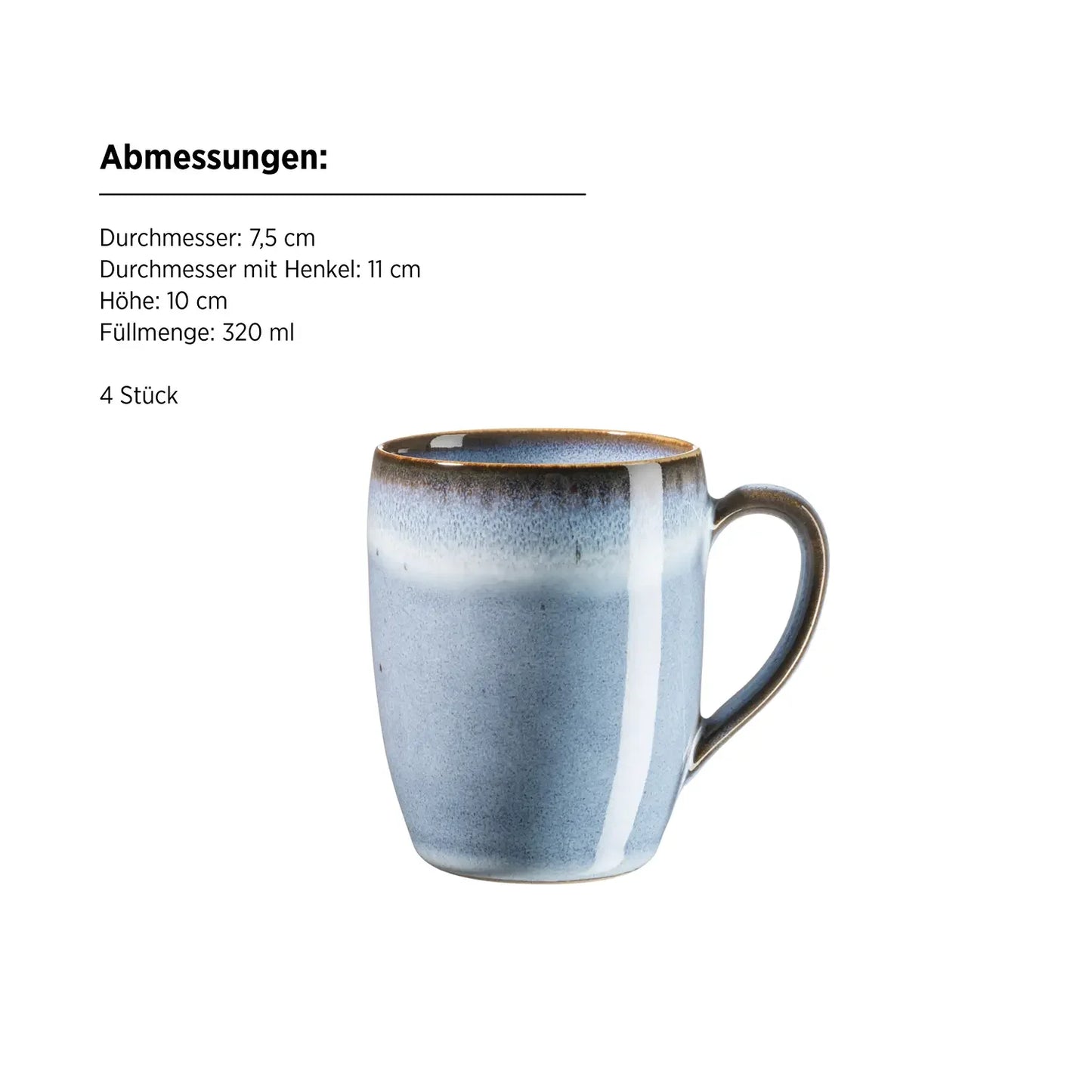 Fume Breakfast Set | 12 pcs | Blue | Stoneware | Made in Portugal