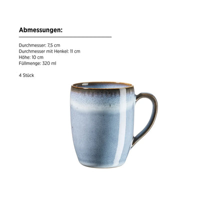 Fume Breakfast Set | 12 pcs | Blue | Stoneware | Made in Portugal