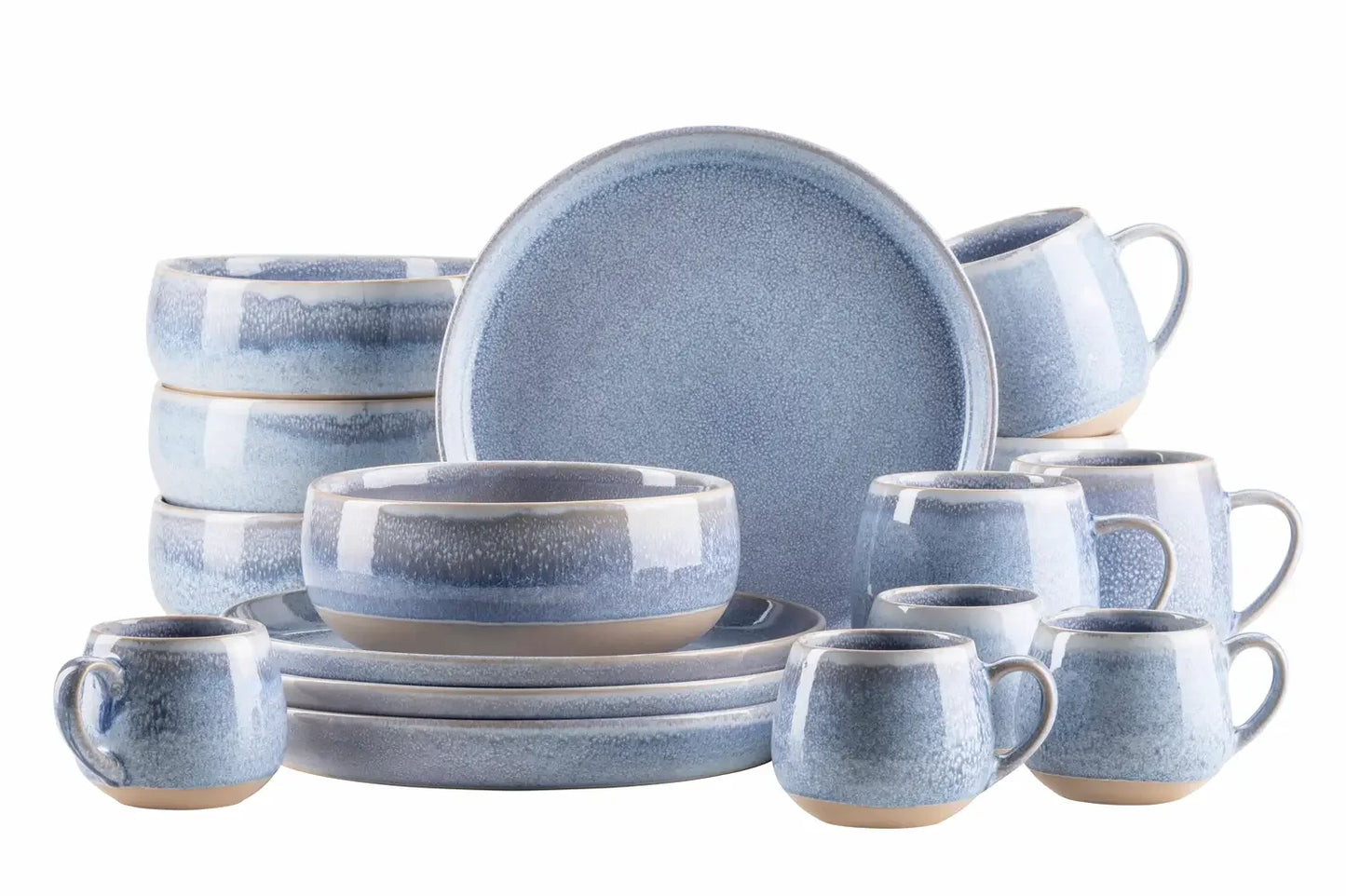 Marea Breakfast Set | 16-pc. | Blue | Stoneware