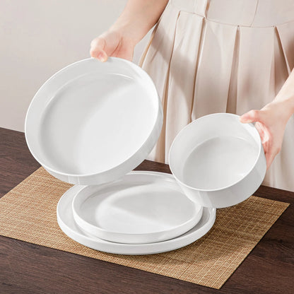"Ivory" Kollektion | 24/48-tlg. Geschirr Set | Weiß | Steingut - Töpferkunst | Steingut Geschirrsets