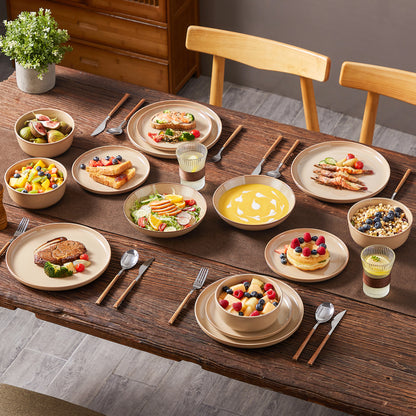 "Chic" Kollektion | 16-tlg. Geschirr Set | Beige | Steingut