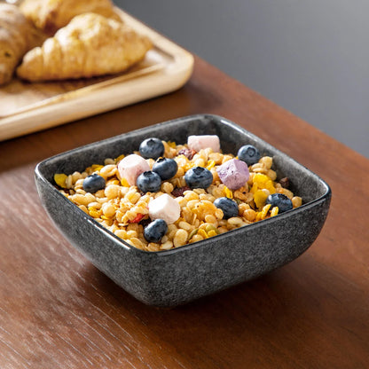 "Color Square" Collection | 12/24/36-piece Dinnerware Set | Grey | Stoneware