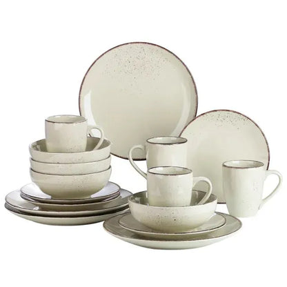 "Retro" Kollektion | Geschirr Set 16/32/48-tlg. | grau | Steingut - Töpferkunst | Steingut Geschirrsets