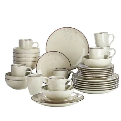 "Retro" Kollektion | Geschirr Set 16/32/48-tlg. | grau | Steingut - Töpferkunst | Steingut Geschirrsets